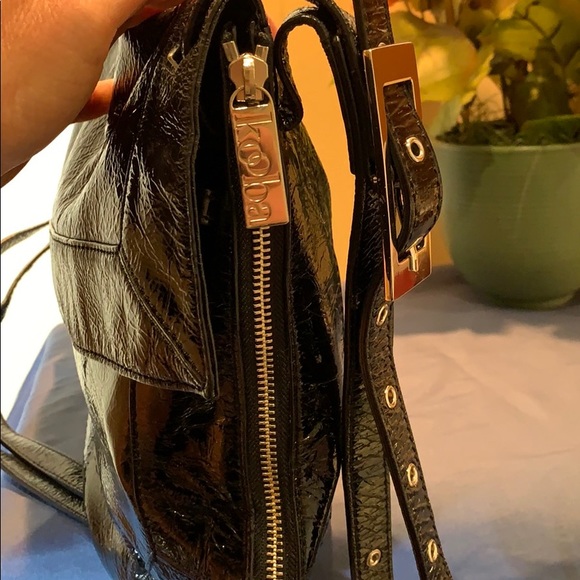 KOOBA expandable black patent messenger bag - Picture 3 of 7